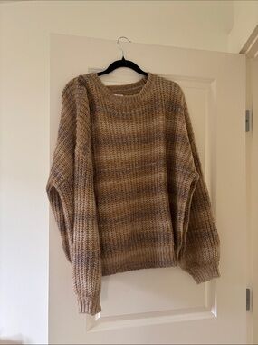 O’Neill Cozy Chunky Knit Sweater in Heathered Beige and Brown